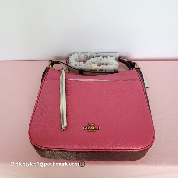COACH Chaise Colorblocked Pebbled Leather Crossbody- Confetti Pink Multi 🎈$195. - Picture 6 of 16